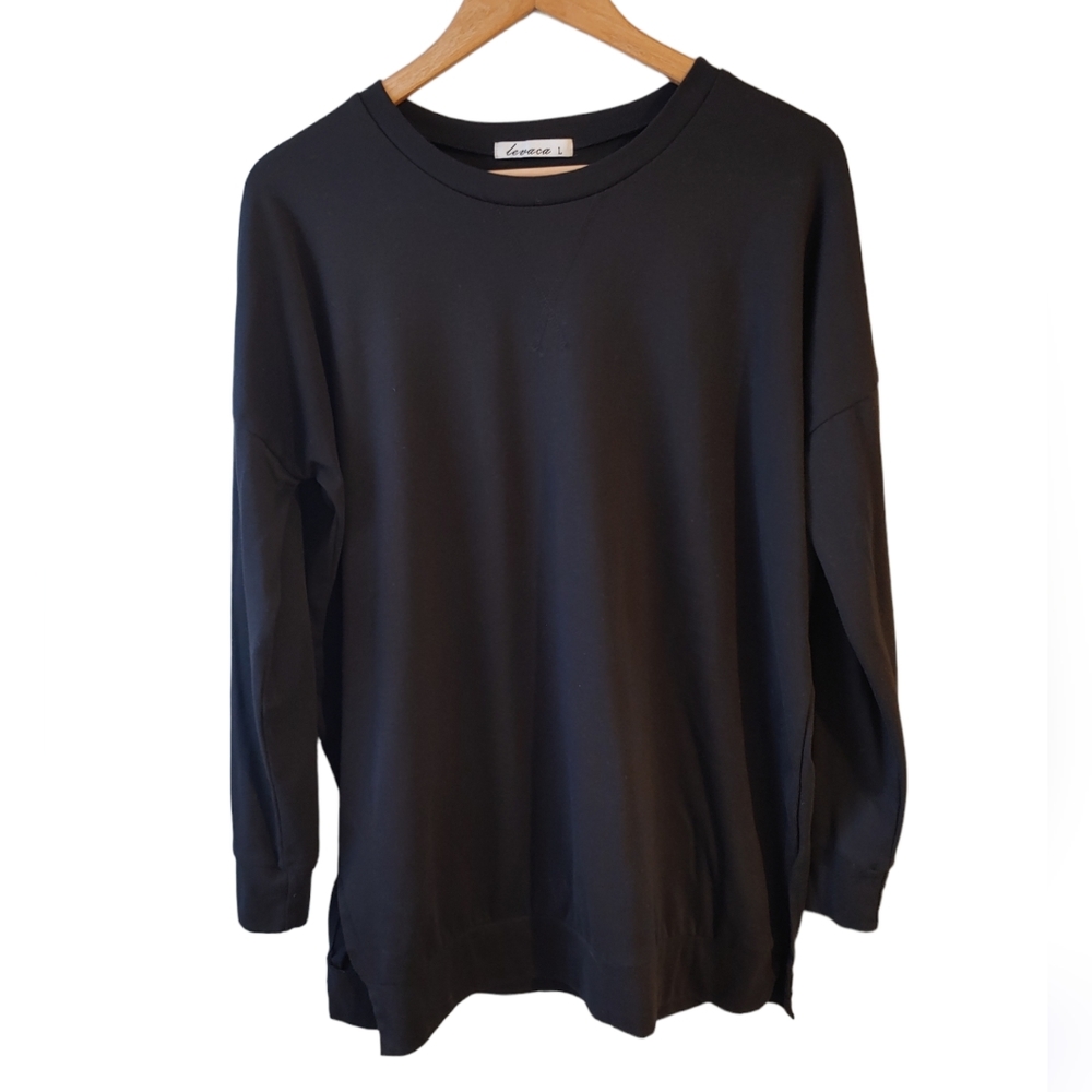 Levaca Black Long Sleeve Tunic Size Large